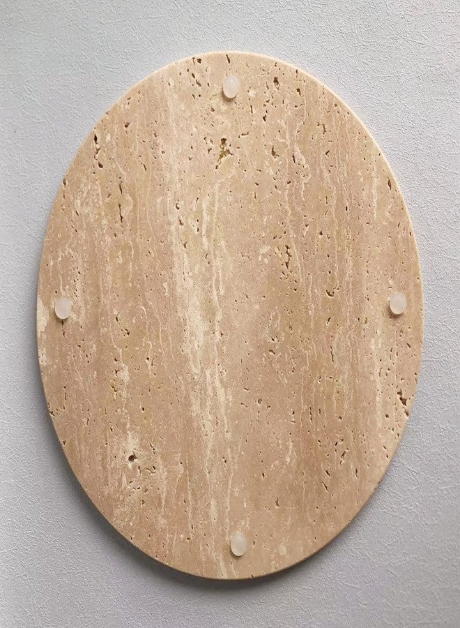 StonePlus Natural Round Marble Tray Smooth Pastry Board for Desserts, Cheese, Coffee, Matte on Both Sides (Beige Travertine) - Image 4