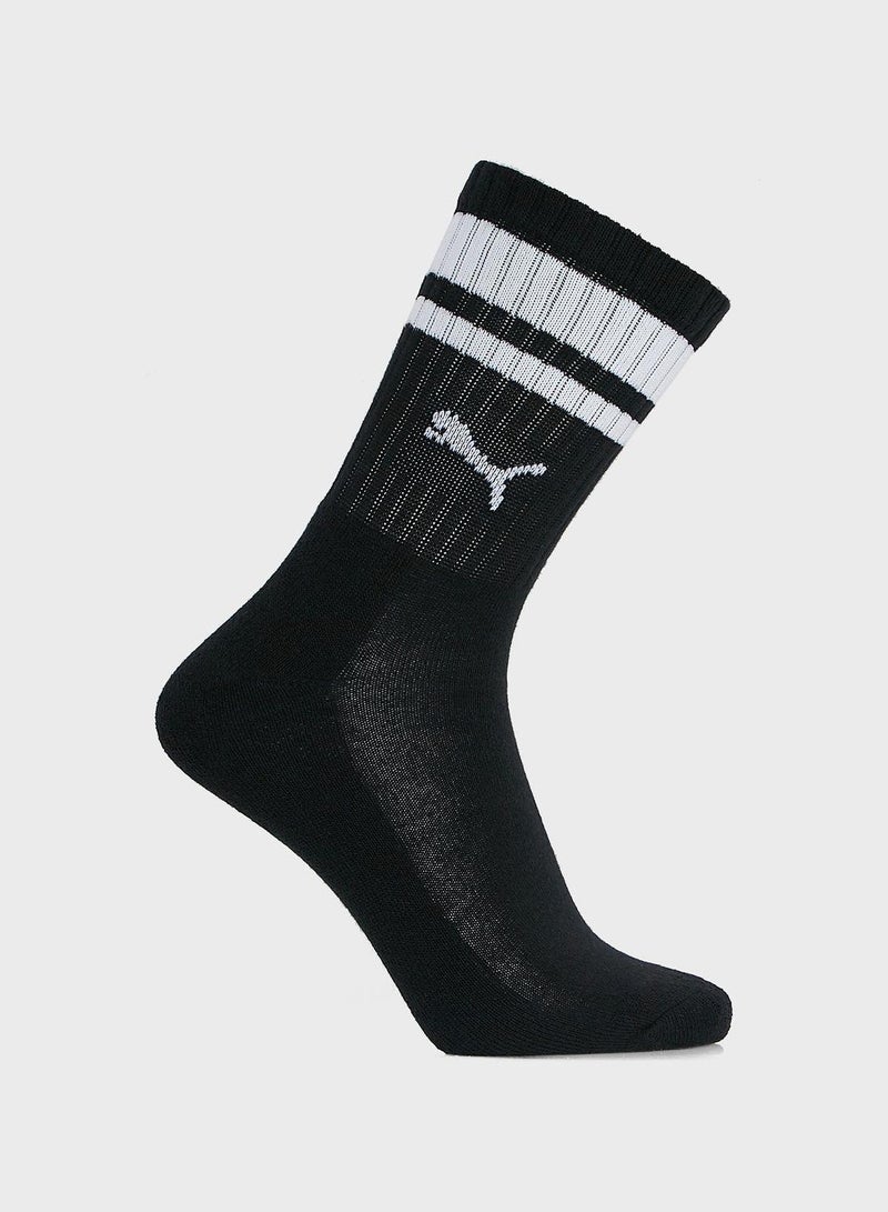 PUMA 2 Pack Crew Heritage Stripe Socks - Image 3