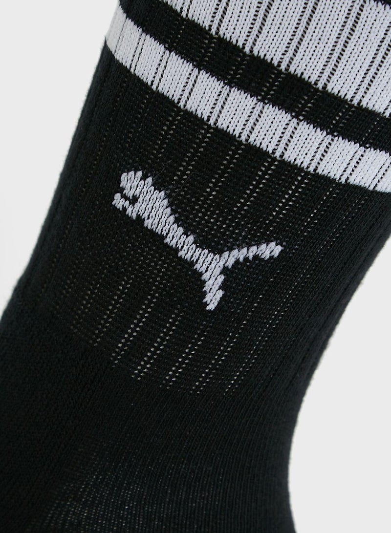 PUMA 2 Pack Crew Heritage Stripe Socks - Image 4