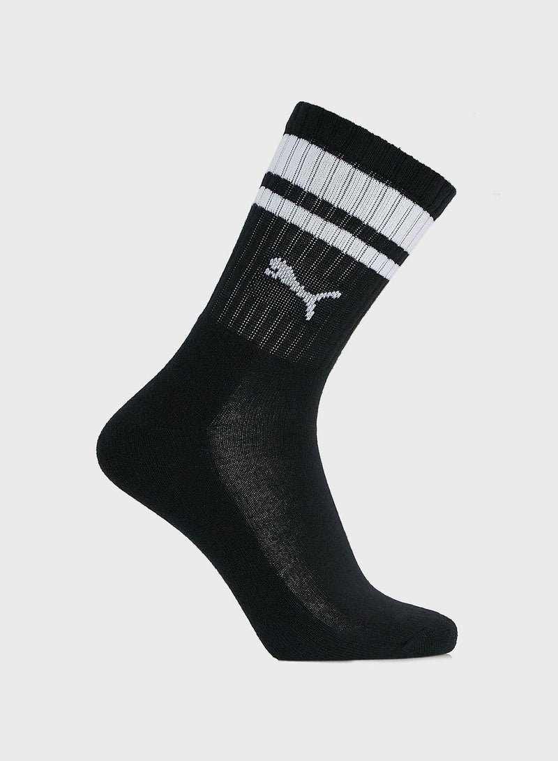 PUMA 2 Pack Crew Heritage Stripe Socks - Image 2