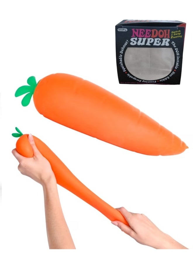 Needoh Carrot Squeezing Fun Toy Slow Squishy Relieving Squeezing Toy - Cute Carrot Shape Stress Reducing Toy for Adults, Sensory Fidget - Image 1