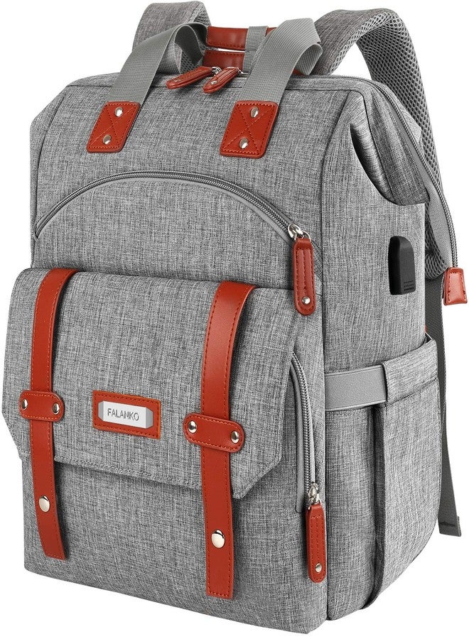 FALANKO Laptop Backpack for Women, 15.6 Inch Computer Backpack Doctor Teacher Work Purse Bookbag, Wide Top Open College Water Resistant Travel Casual Shoulder Bag with USB Charging Port - Image 1