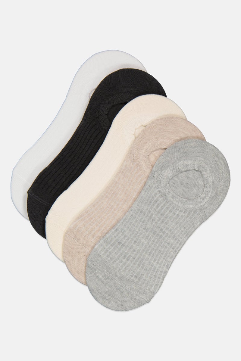 Rocawear Men 5 Pair Solid Invisible Socks, Multicolor - Image 1