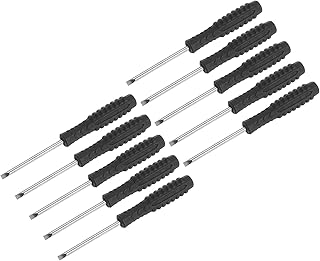 uxcell uxcell Mini Slotted Screwdriver, 3.0mm Flat Head with Non-Slip Handle for Small Appliances, 10 Pcs  - Image 1