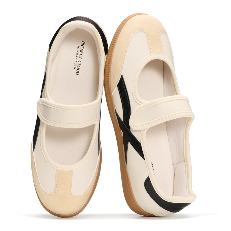 Project Cloud Comfortable Womens Shoes - Casual Trendy Mary Jane Shoes Women with Memory Foam - Lightweight & Non-Slip Fashion Sneakers for Women 2026 (Spring, BEIG,6M)