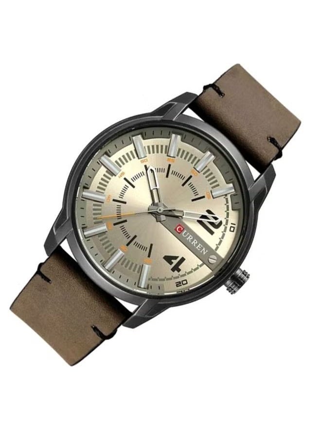 CURREN - CURREN 8306 Top Brand Luxury New Unique Dial Design Fashion Casual Business Men Watches Leather Strap Wristwatch Waterproof Clock - Image 1
