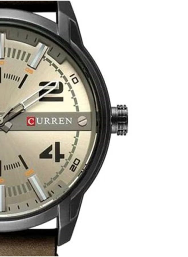 CURREN - CURREN 8306 Top Brand Luxury New Unique Dial Design Fashion Casual Business Men Watches Leather Strap Wristwatch Waterproof Clock - Image 1