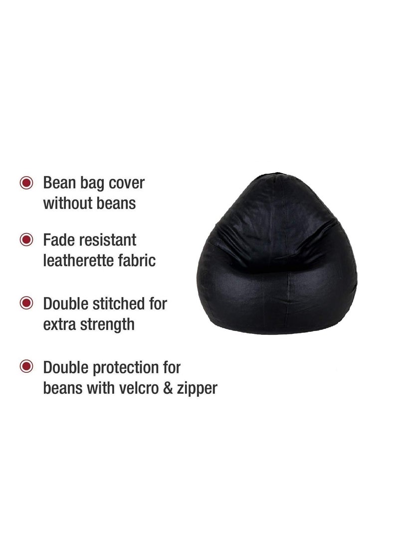 SHIRA 24 SHIRA 24 Exquisite Teardrop Classic Bean Bag Cover Only Pack of 2 Pcs Black XXXL  - Image 4