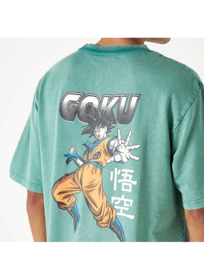 SP Characters Goku Graphic Print T-shirt with Crew Neck and Short Sleeves  - Image 2