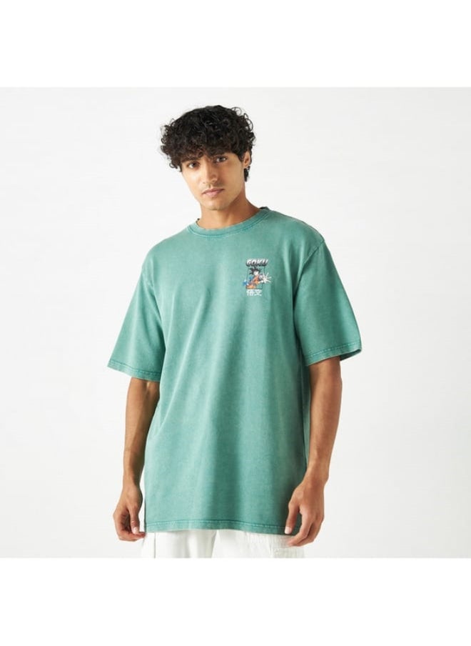 SP Characters Goku Graphic Print T-shirt with Crew Neck and Short Sleeves  - Image 1