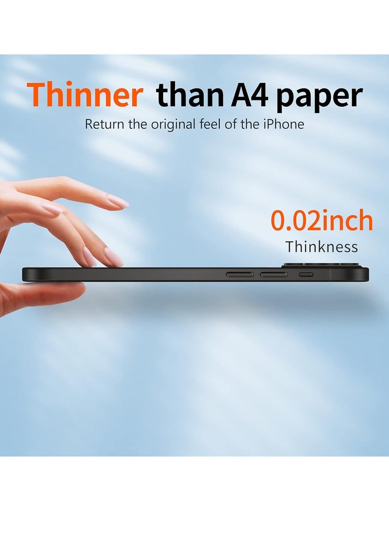 Compatible with iPhone 15 Pro Slim Case, Paper-Thin Matte Finish Skin Back Case [Anti-Fingerprints& Non-Yellowing] Ultra Protective Cover with Camera Protection - Image 2