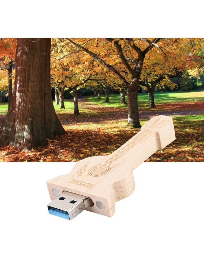 Wooden Guitar Shape Flash Drives Storage USB 2.0 U Disk Memory Stick For PC(8G)