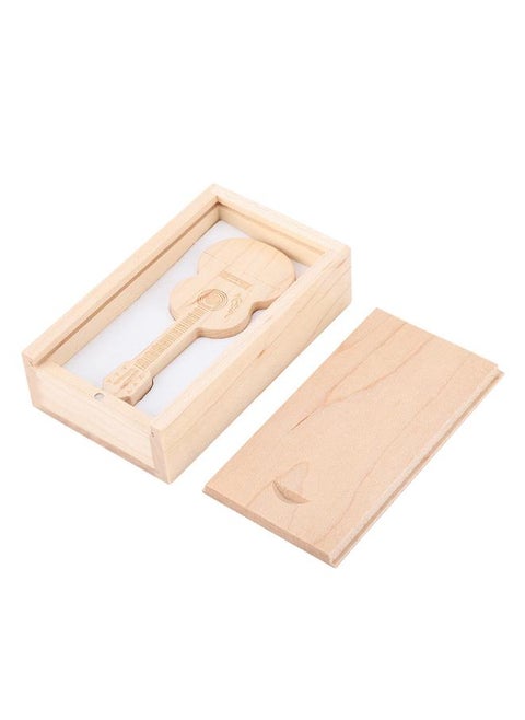 Wooden Guitar Shape Flash Drives Storage USB 2.0 U Disk Memory Stick For PC(8G)