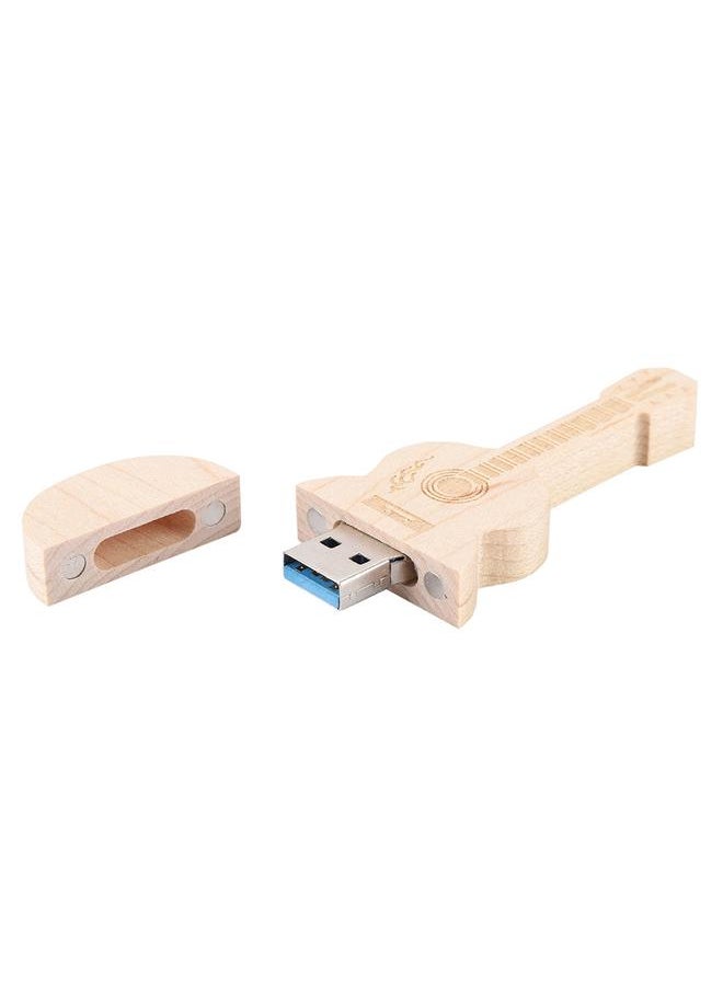 Wooden Guitar Shape Flash Drives Storage USB 2.0 U Disk Memory Stick For PC(8G)