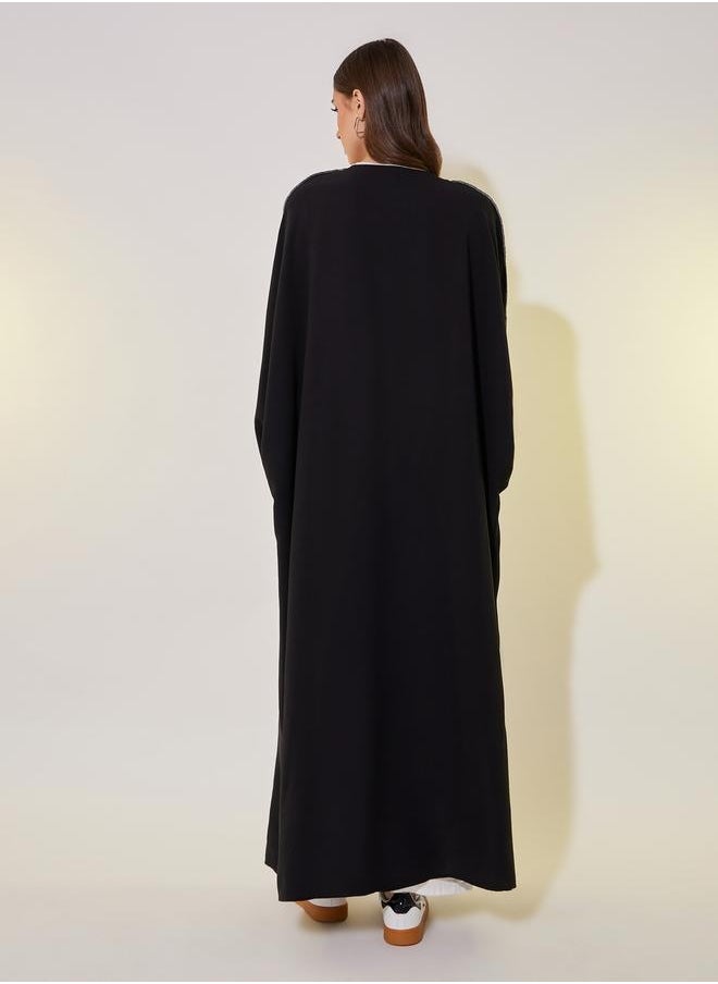 Take Two Contrast Stitching Batwing Sleeve Detail Kimono  - Image 5