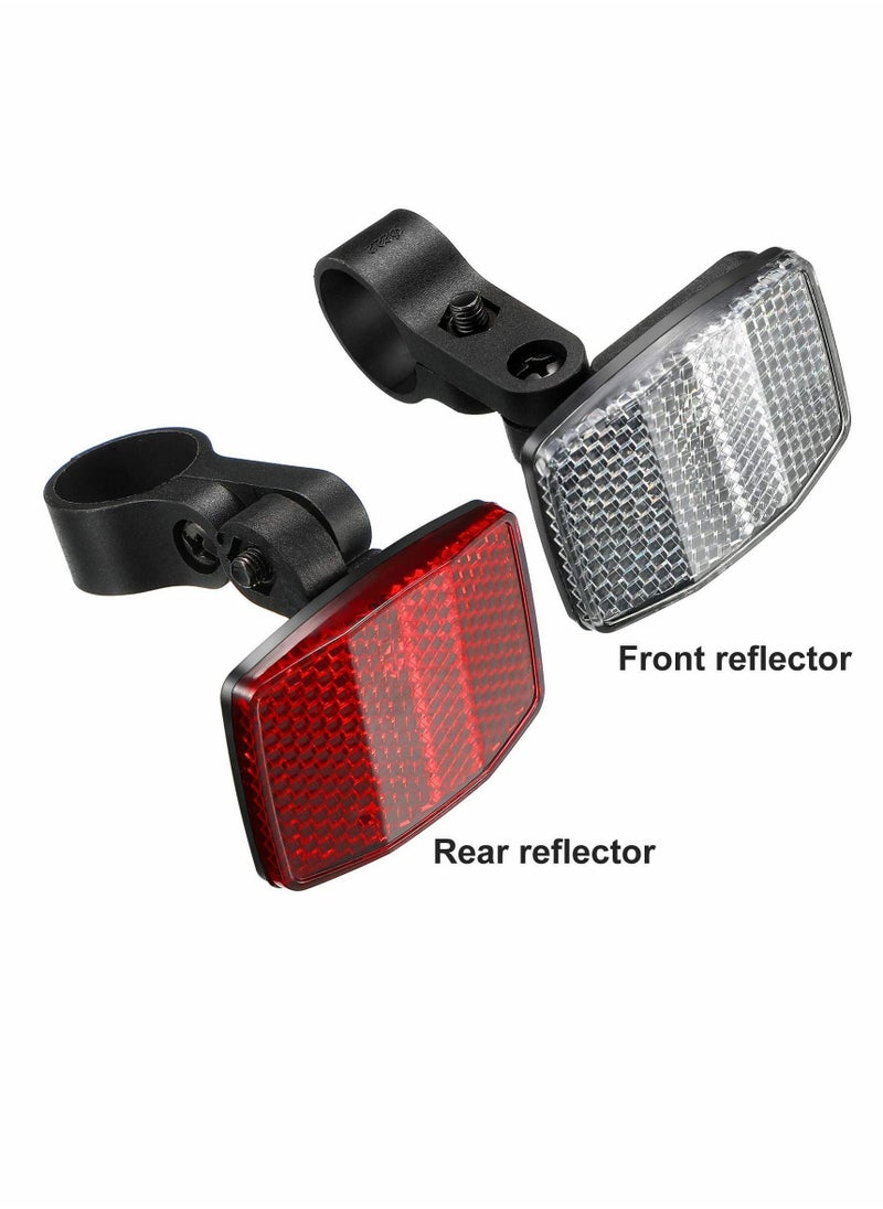 Y&D - 4Pcs Bicycle Reflectors, Front and Rear Safety Warning Plastic Tail Light Kit for Mountain Bike Night Driving (2 Red 2 White) - Image 1