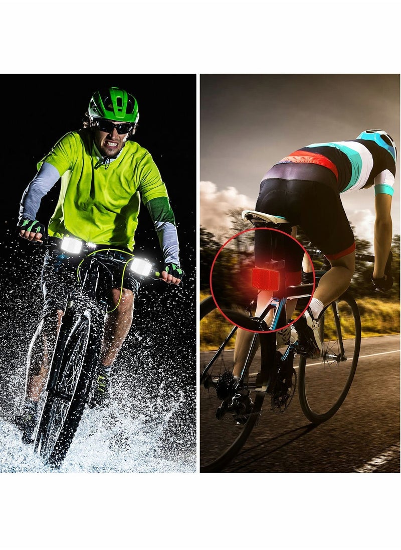 Y&D - 4Pcs Bicycle Reflectors, Front and Rear Safety Warning Plastic Tail Light Kit for Mountain Bike Night Driving (2 Red 2 White) - Image 1