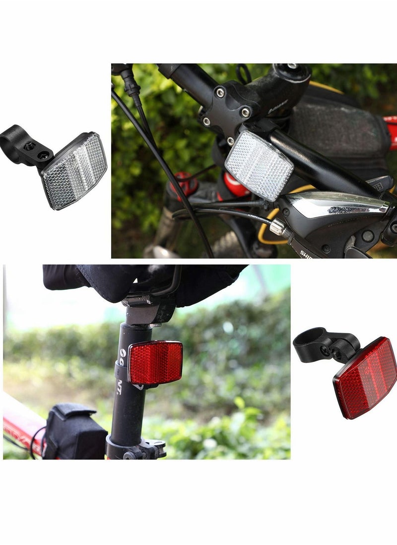 Y&D - 4Pcs Bicycle Reflectors, Front and Rear Safety Warning Plastic Tail Light Kit for Mountain Bike Night Driving (2 Red 2 White) - Image 1