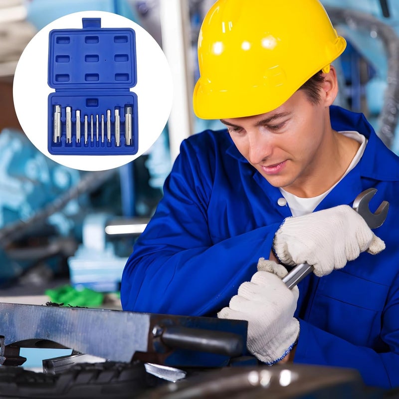 Screw Tap Extractors, 10 Pcs, to M22 Carbon Steel Extractor Set, for Stripped Screws, Carry Box Included - Image 5