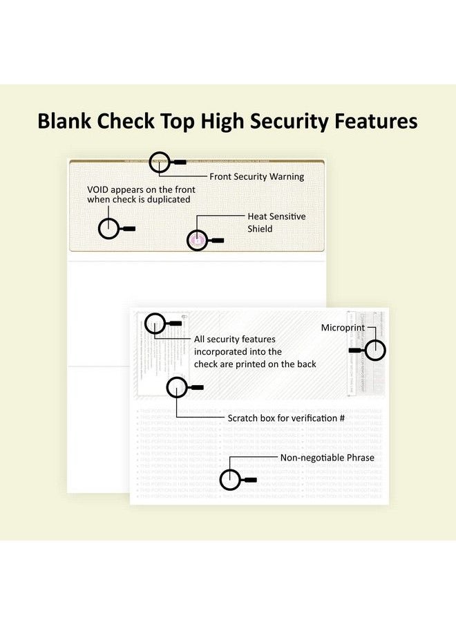Compuchecks - 500 High Security Check Paper Compatible With Quickbooks And Versa Check Computer Checks For Business Or Personal Use Blank Check On Top Paystubs On Bottom (Gold Basketweave) - Image 1