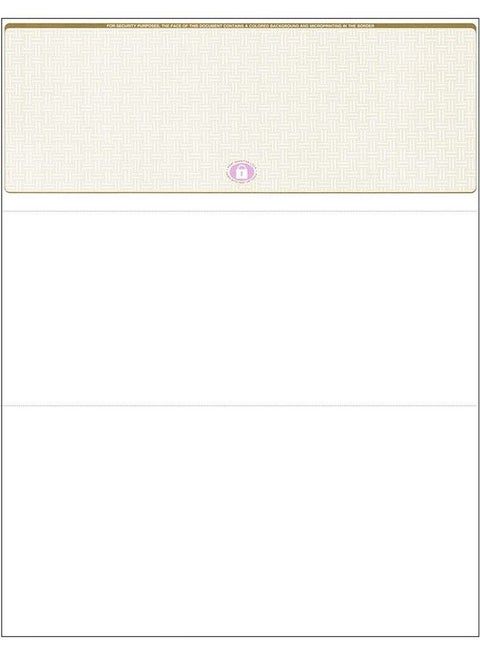 500 High Security Check Paper Compatible With Quickbooks And Versa Check Computer Checks For Business Or Personal Use Blank Check On Top Paystubs On Bottom (Gold Basketweave)