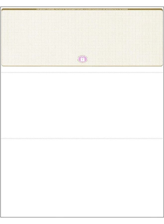 Compuchecks - 500 High Security Check Paper Compatible With Quickbooks And Versa Check Computer Checks For Business Or Personal Use Blank Check On Top Paystubs On Bottom (Gold Basketweave) - Image 1