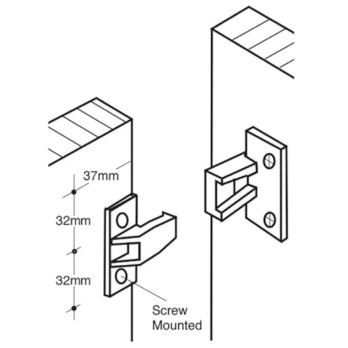 Hafele Keku Push-On Fitting Set - Bracket Connectors for False Front Panels, Cabinet Drawers, & Furniture (Screws Not Included) - Image 4