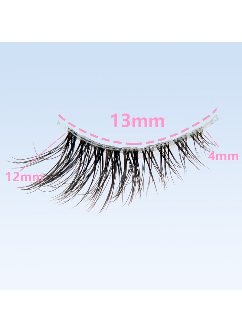 Generic False Eyelashes Natural Half Lashes Short Wispy Clear Band Lashes Pack 10 Pairs Multipack  - Image 4