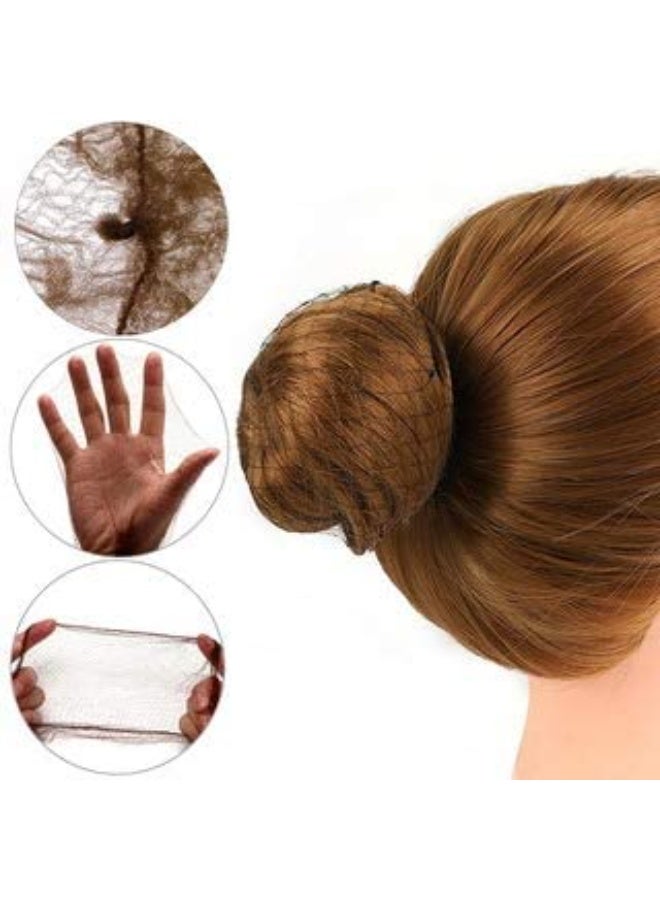 Biendo 30Pcs Elastic Edge Mesh Invisible Hair Nets Hair Bun Holder for Ballet Dance (Blonde) - Image 2