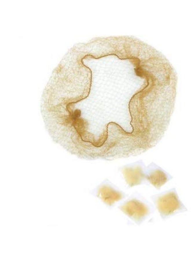 Biendo 30Pcs Elastic Edge Mesh Invisible Hair Nets Hair Bun Holder for Ballet Dance (Blonde) - Image 1
