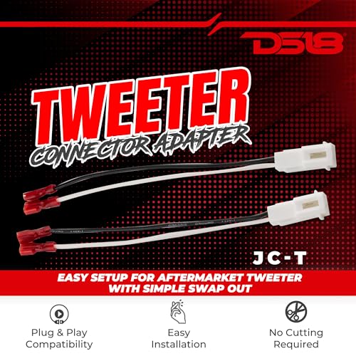 DS18 محول موصل DS18 JC-T لمكبرات الصوت لسيارات كرايسلر/دودج/جيب رانجلر المختارة - بديل موصل سلك مكبر الصوت - كابل مكبر الصوت - 2 قطعة - Image 2