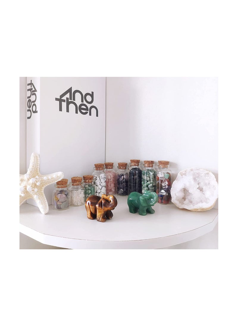 SYOSI - Crystal Elephant Decor Tiger Eye Green Aventurine Elephant Crystal Statue Healing Crystal Stones Cute Crystal Home Office Desk Decor Elephant Figurine Decoration Crystal Gifts 1.5" - Image 1