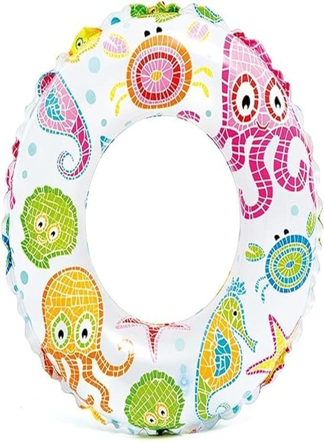 SEJASCOLLECTIONS Swimming Tube for Kids Learning, 3 to 6 Years (Size - 20 inch) Inflatable Floats for Kids Pool Swimming Ring for Girls and Boys (1 Swim Ring Random Design, Multi Color) - Image 1