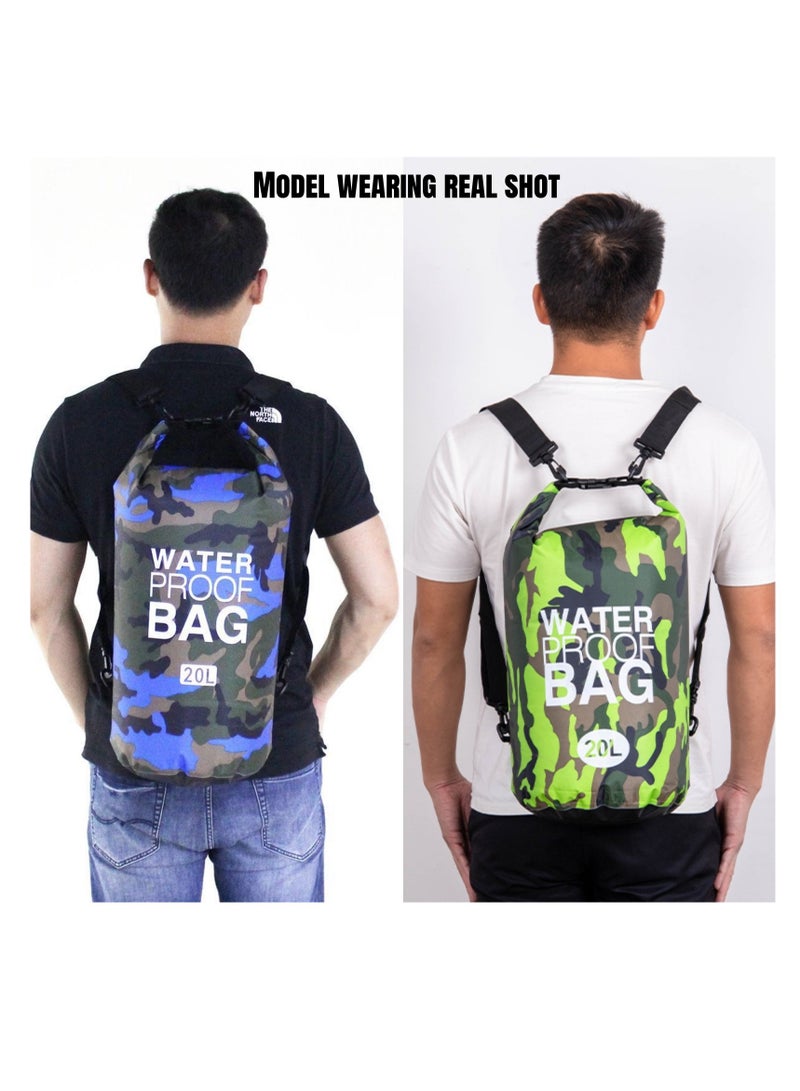 NOVOLAN Marine Dry Bags, Multifunctional Waterproof Dry Bag Backpack with Floating Roll Top Closure, 20L Capacity 60x24cm for Kayaking, Beach, Rafting, Boating, Hiking, Includes Waterproof Phone Case - Image 2