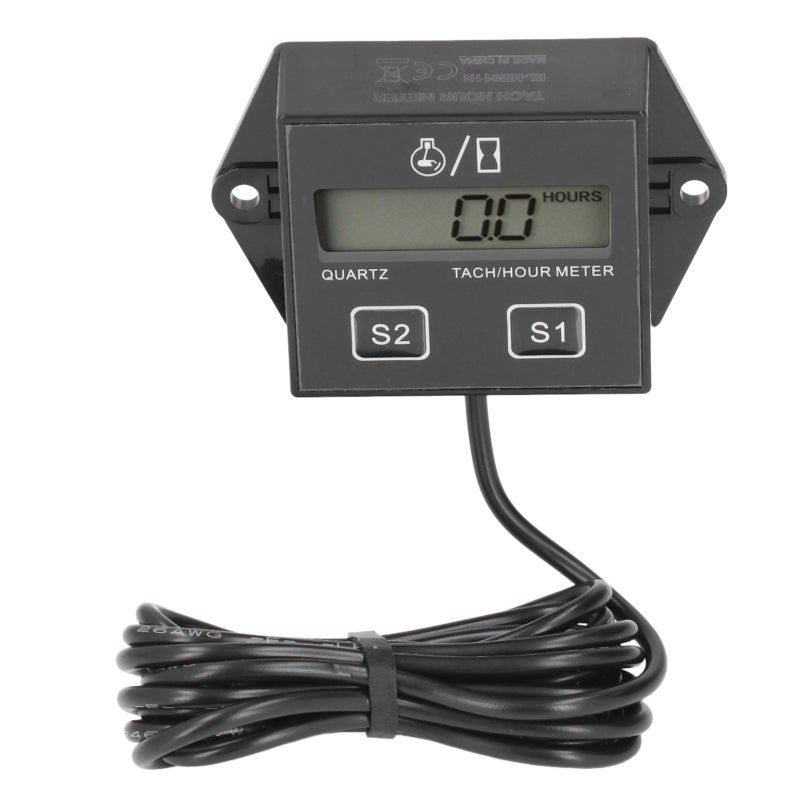 Tach Hour Meter LCD Display Inductive Design Tachometer Timer - Low Voltage Design Engine Hour Counter for Gasoline Engines - Image 2