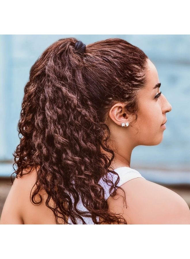 Burlybands Large Hair Ties for Thick Heavy or Curly Hair. No Slip No Damage Seamless Ponytail Holders Scrunchies Sports Thick Hair Ties - Hair Bands - Curly Hair Accessories (Black 3 Pcs) - Image 3