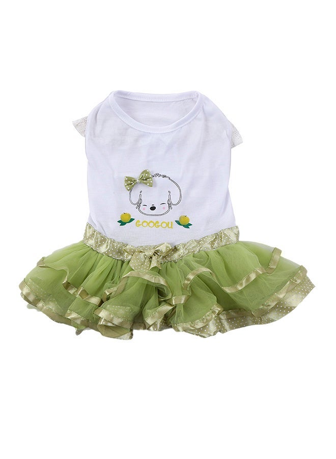 Generic Cute Printed Tutu Mesh Dress For Large Size Female Dogs Green  - Image 1