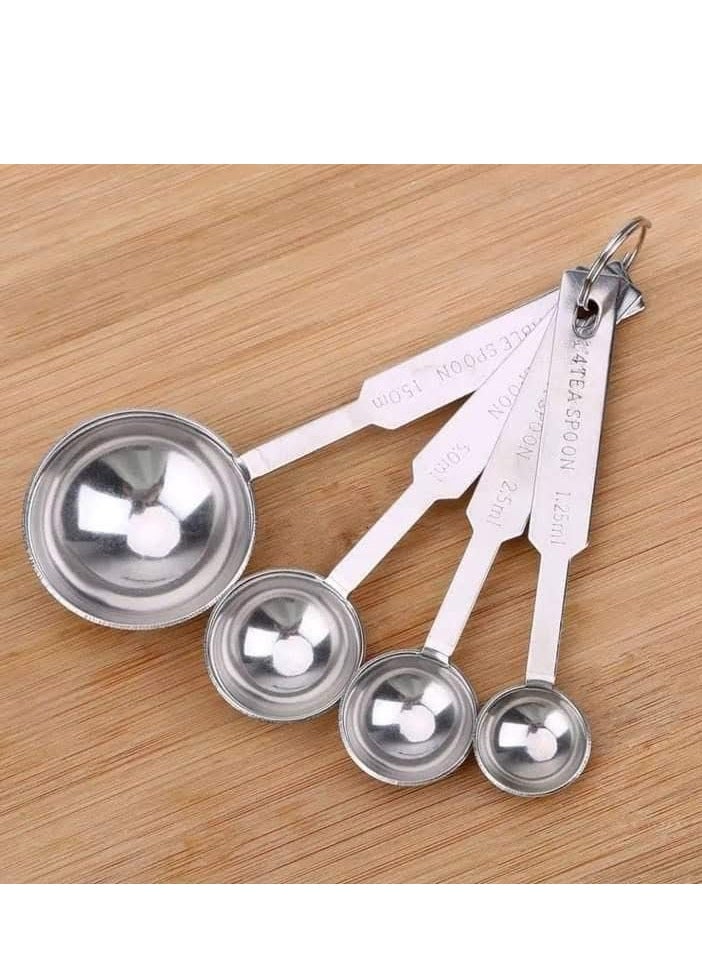 Stainless Steel Measuring Spoons Set – 4pcs Rust-Resistant Accurate Kitchen Measuring Tools for Dry and Liquid Ingredients - Image 1