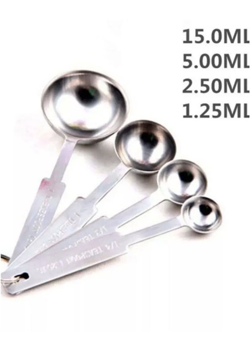 Stainless Steel Measuring Spoons Set – 4pcs Rust-Resistant Accurate Kitchen Measuring Tools for Dry and Liquid Ingredients - Image 2