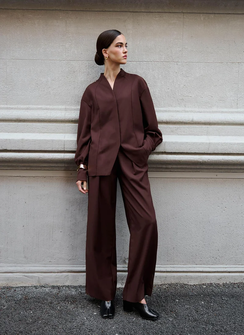 Lichi Complex cut shirt with hidden button fastening