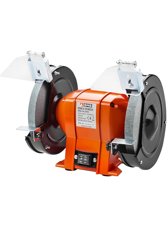 BMB Bench Grinder 350W 8Inch Heavy Duty Power Table Grinding Machine For Metalwork Woodwork Sharpening Polishing Cutting And Finishing For Workshop Diy Home Improvement And Professional Use - Image 1
