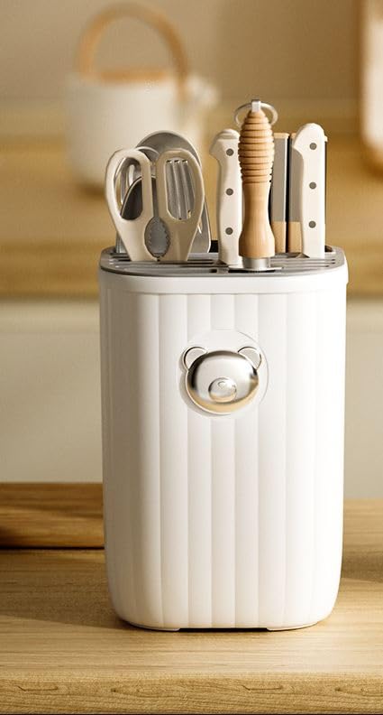 Furret Bear Nordic Simple MultiFunctional Desktop Chopstick Storage Box for Home Living Room Dining Room Kitchen Knife Rack Good Look and Morden Look - Image 3