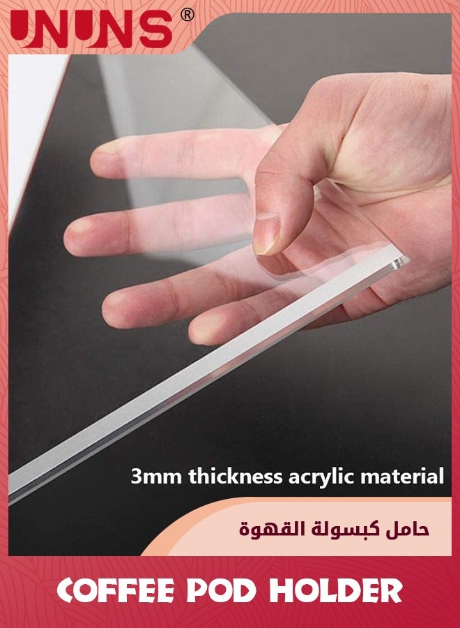 UNUNS Acrylic Nespresso Pods Holder,Square Anti Dust Durable Clear Coffee Pod Holder Capsule Holder Storage Box,Space Saving Desktop Storage Box Tea Bag Organizer For House And Office Use,13cm - Image 2