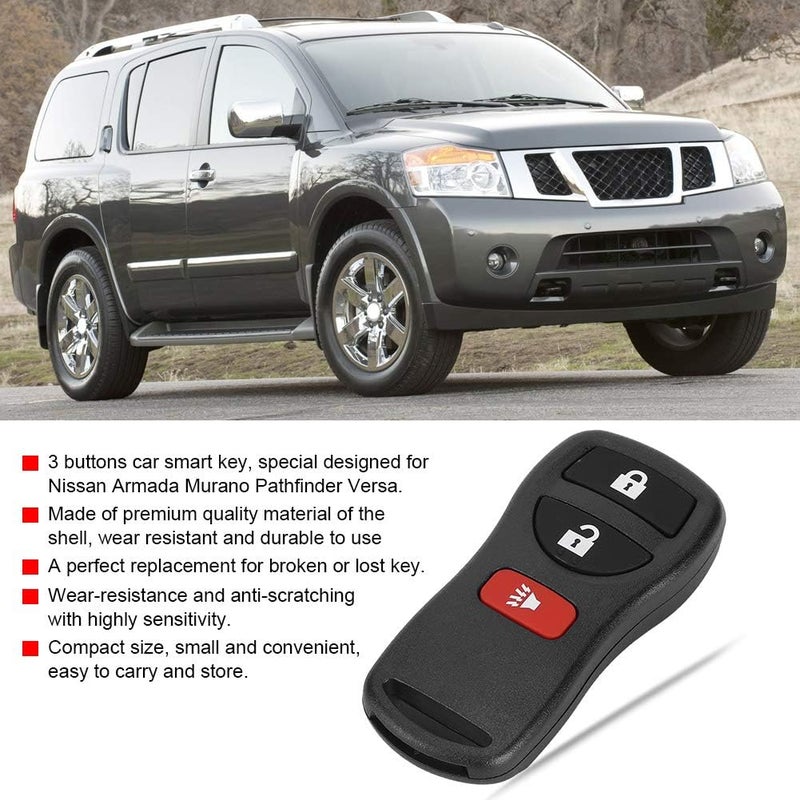 3 زر مفتاح سيارة عن بعد بدون مفتاح مناسب لـ Armada Murano Pathfinder Versa يحل محل OE KBRASTU15 - بديل مدمج بحساسية عالية وقشرة متينة ضد التآكل - Image 3