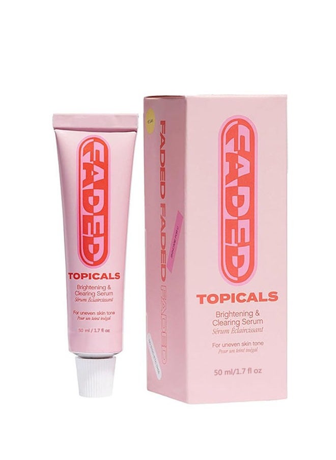 TOPICALS Brightening and Clearing Serum 50ml, Faded Serum for Dark Spots and Discoloration Hyperpigmentation,  Postblemish Marks Scars And Spots, Mini Faded Serum for Uneven Skin Tone  - Image 1