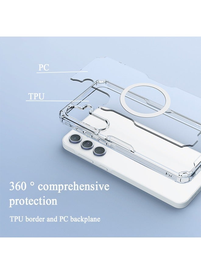 Nillkin Clear Magnetic Case for Samsung Galaxy A55 5G, Transparent Shockproof and Drop-Proof Hard PC and Soft TPU Phone Cover - Image 3