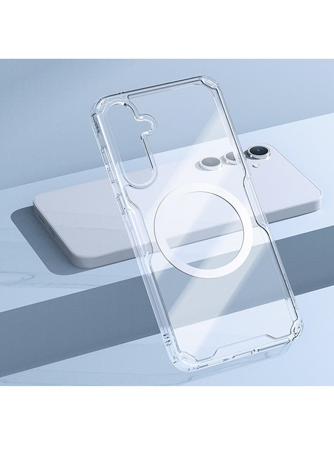Nillkin Clear Magnetic Case for Samsung Galaxy A55 5G, Transparent Shockproof and Drop-Proof Hard PC and Soft TPU Phone Cover - Image 2
