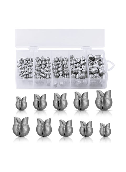 Split Shot Fishing Sinker, Sinkers Kit Removable Egg Weight Round Tackle Sinker Set for Fisherman