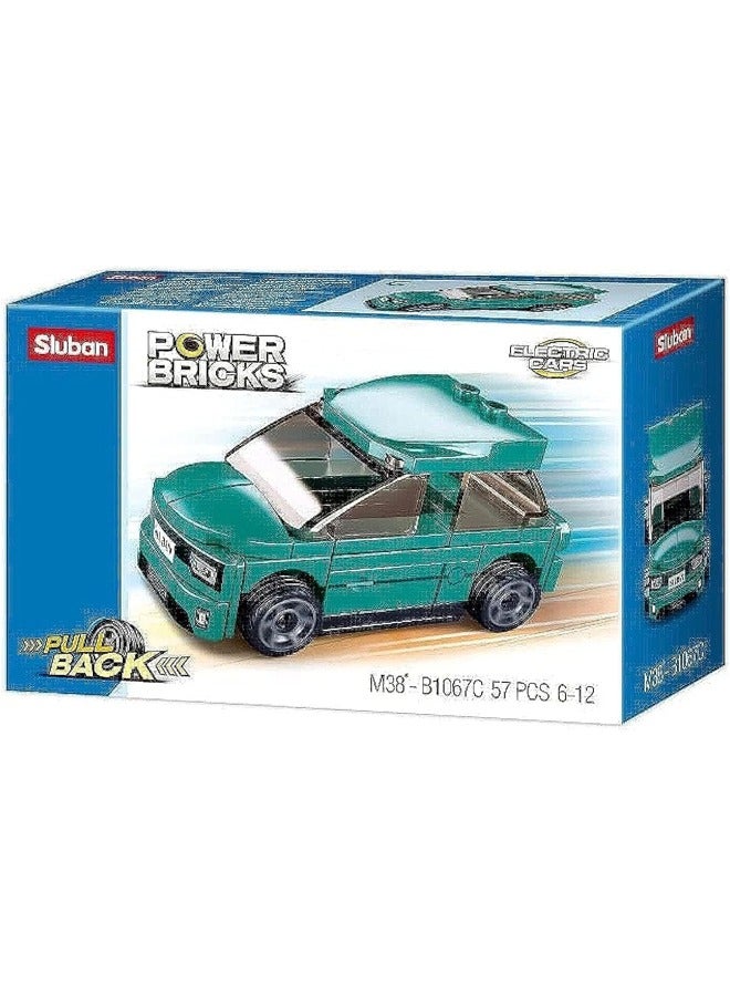 Sluban Power Bricks Series - green/turquoise Electric Vehicle Building Blocks 57 PCS