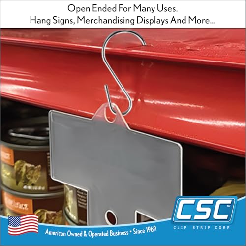 Clip Strip 100 Pack S Hooks for Hanging Displays in Retail, 1.8125" L, Open Ended Version, Use at Home Hanging Jewelry, Kitchenware, Keys, SH-50 - Image 5